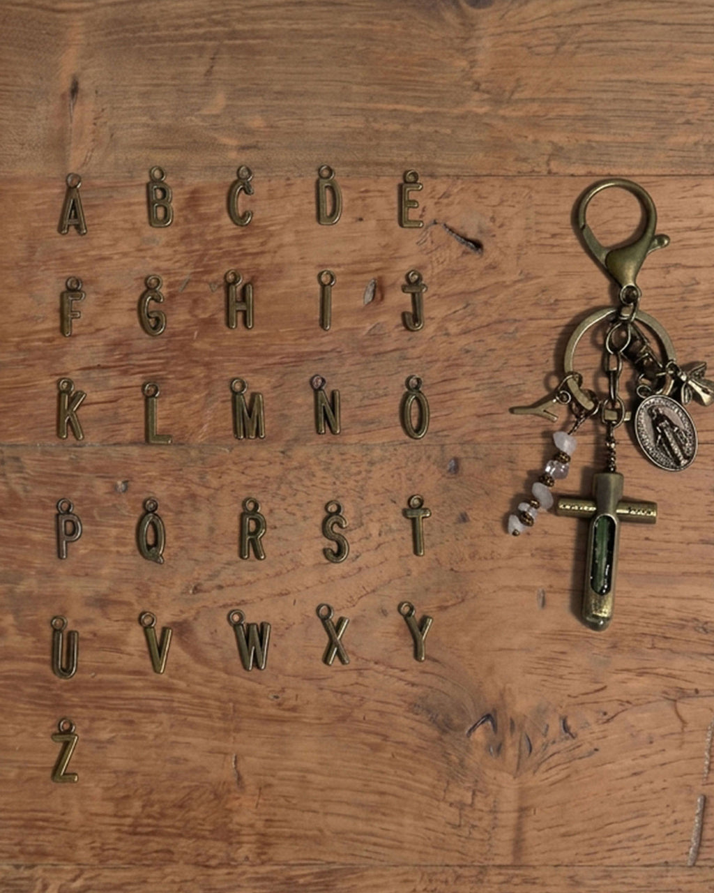 Personalized Cross Keychain with Sacred Water Vial, Birthstone & Custom Initial | Religious Faith Gift Boxed